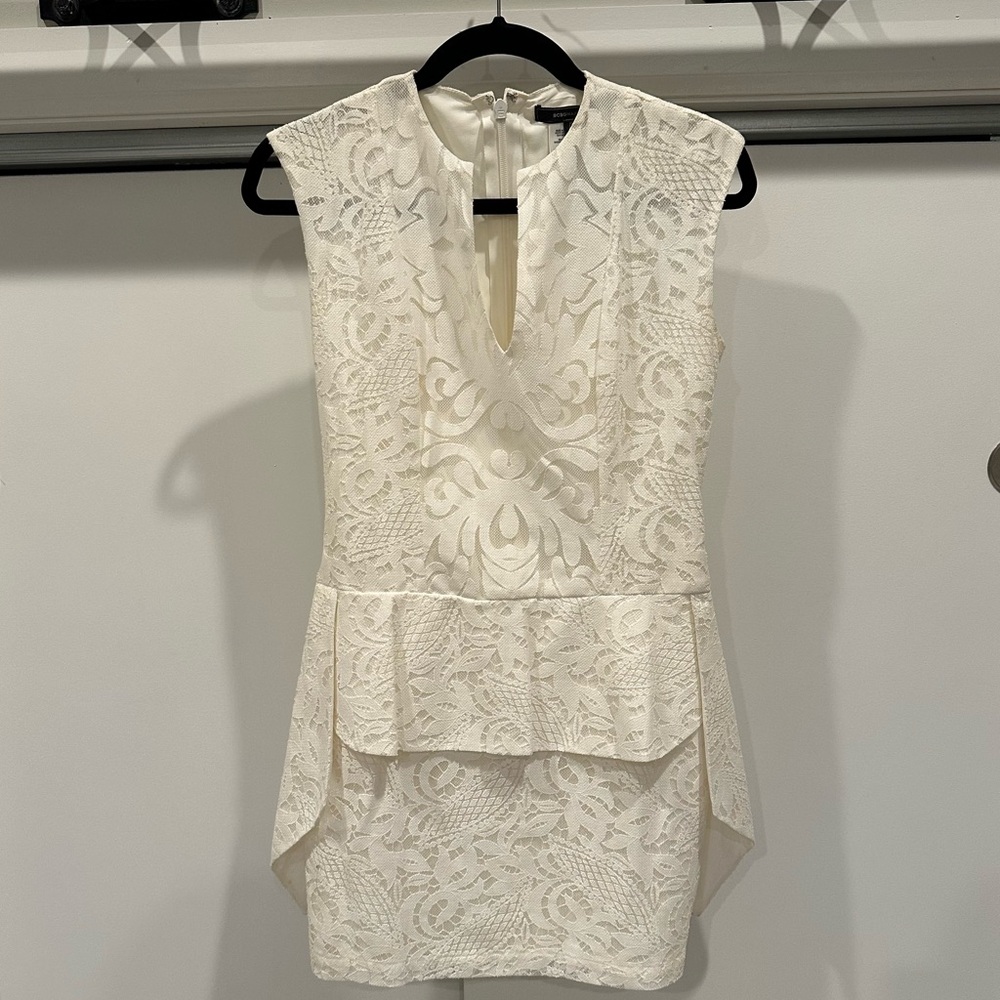 BCBGMaxAzria Lace Cream Dress